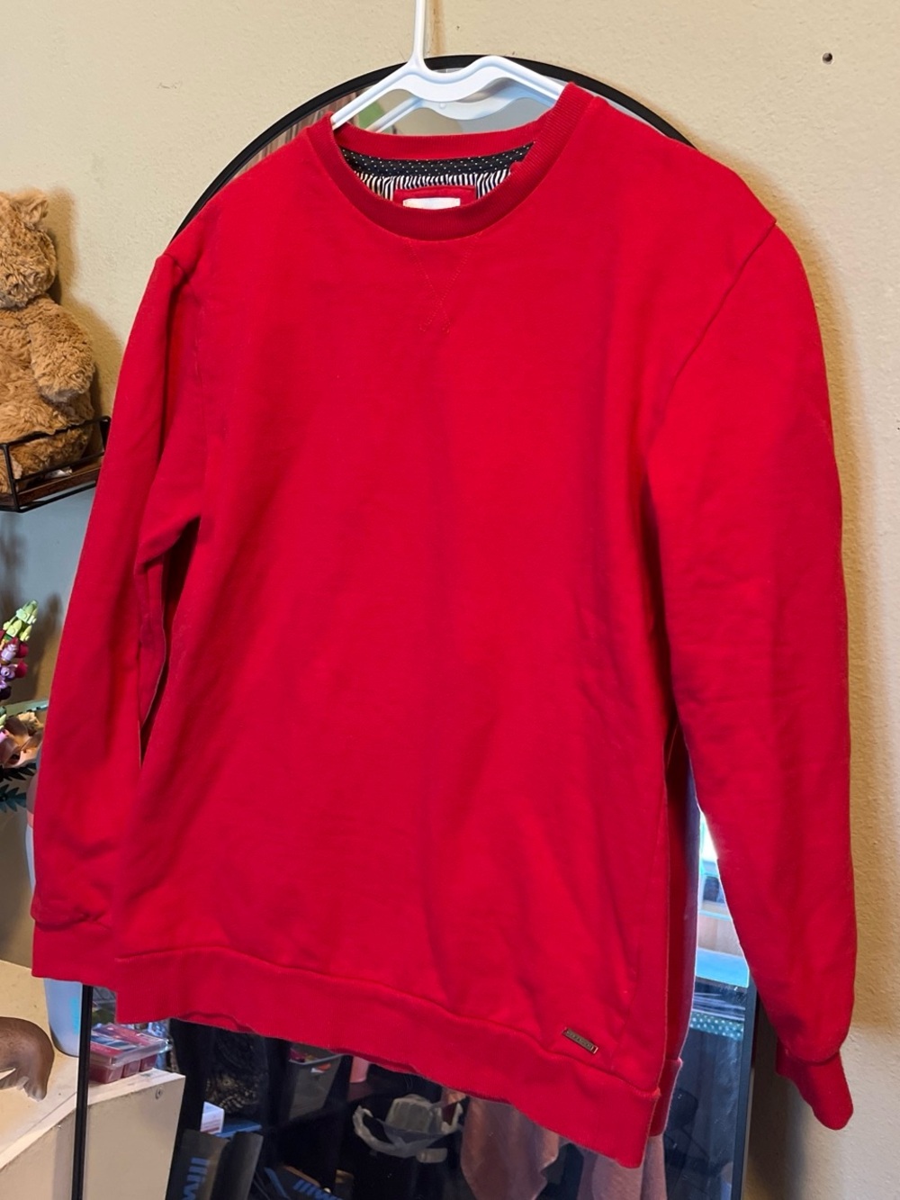 Denim & Flower Men's Bright Red Crewneck Sweater